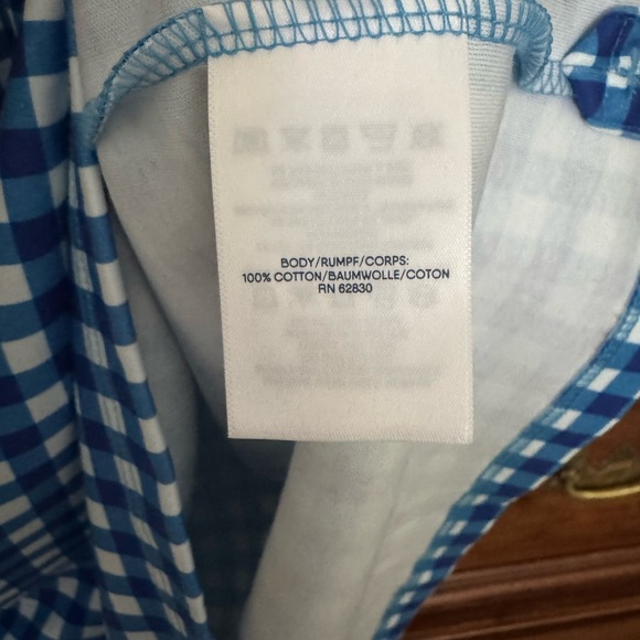 🆕 {draper james x lands end} Boys Gingham Polo Shirt Size XL - Picture 3 of 5